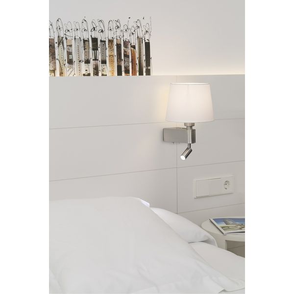 ROOM WHITE WALL LAMP WITH LED READER 2700K image 1