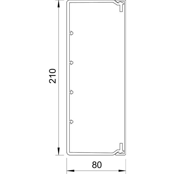 WDK80210GR Wall trunking system with base perforation 80x210x2000 image 2