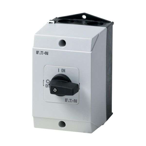 On-Off switch, T0, 20 A, surface mounting, 1 contact unit(s), 2 pole, with black thumb grip and front plate image 5