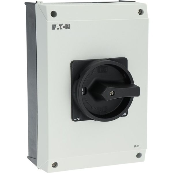 Main switch, P3, 63 A, surface mounting, 3 pole, 1 N/O, 1 N/C, STOP function, With black rotary handle and locking ring, Lockable in the 0 (Off) posit image 12