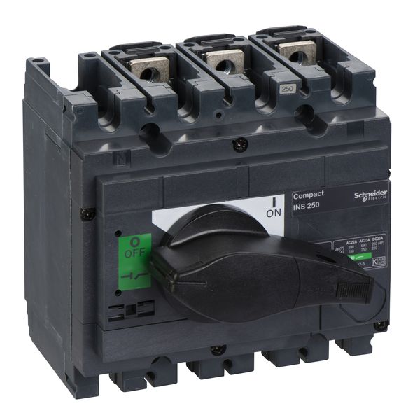 switch disconnector, Compact INS250 , 250 A, standard version with black rotary handle, 3 poles image 3