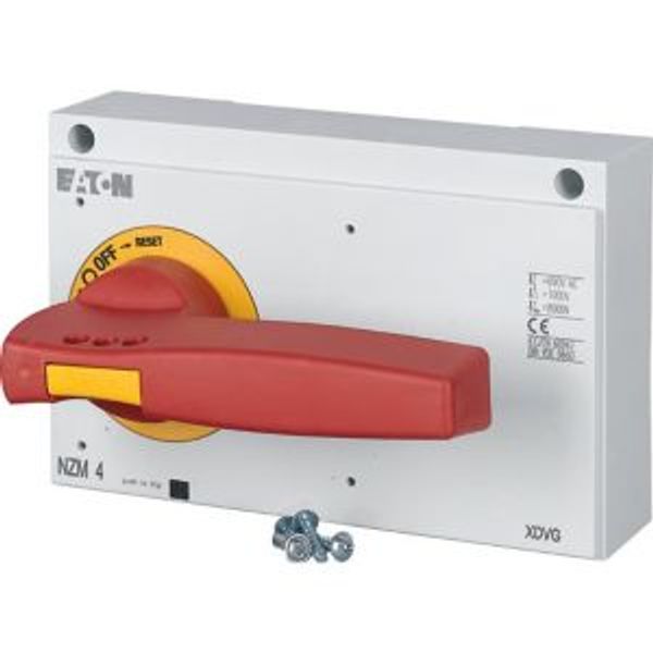 Rotary handle, red/yellow, lockable on the handle, size 4, IEC image 4