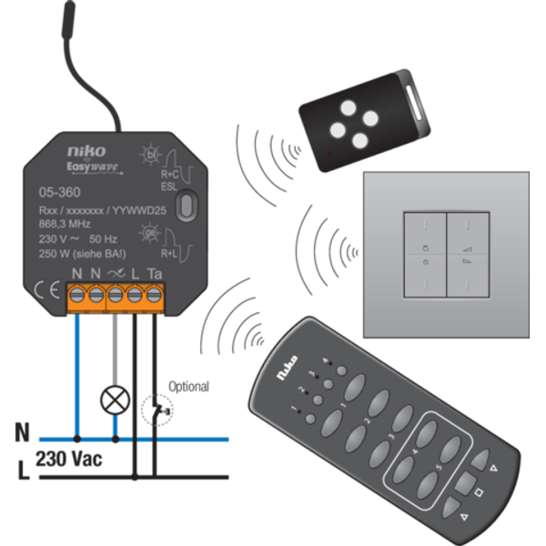 Universal wireless Easywave dimmer (single-pole, one-channel) image 4