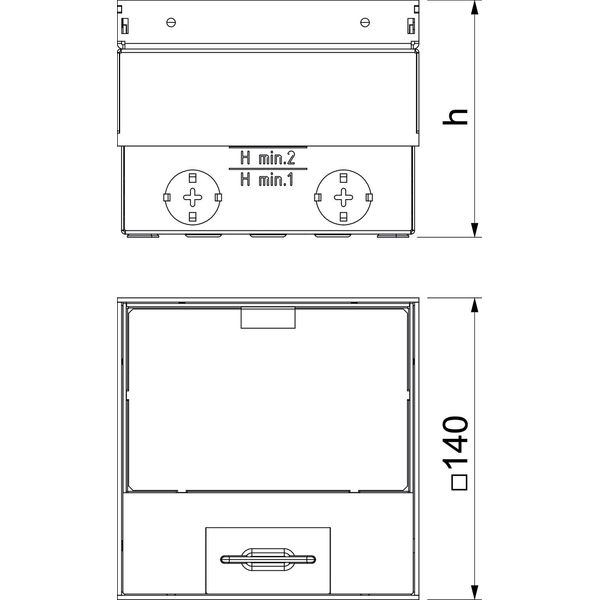 UDHOME2 GV15 Floor socket unequipped 140x140x110 image 2