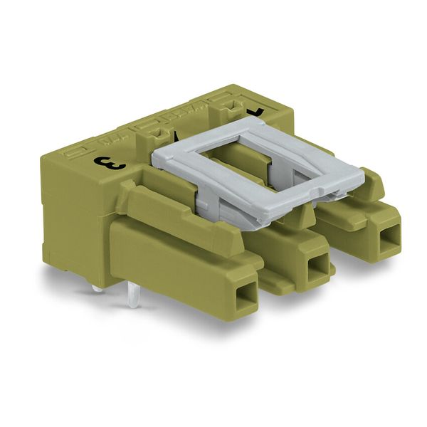 Socket for PCBs angled 3-pole light green image 1