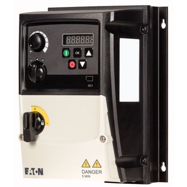 Variable frequency drive, 230 V AC, 3-phase, 2.3 A, 0.37 kW, IP66/NEMA 4X, Radio interference suppression filter, 7-digital display assembly, Local co image 1