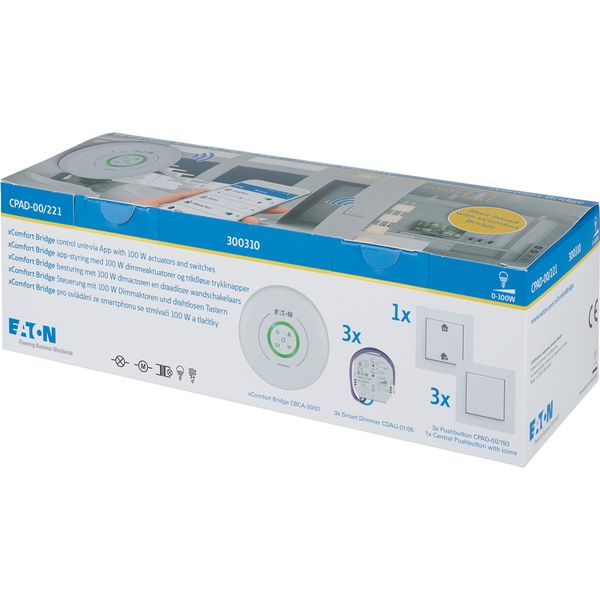 Wireless xComfort Bridge package, flush mount, 3 Smart Dimming Actuators, 0-100W, 230VAC, R/L/C/LED, 3 wireless switches, 1 wireless master switch, Pu image 5