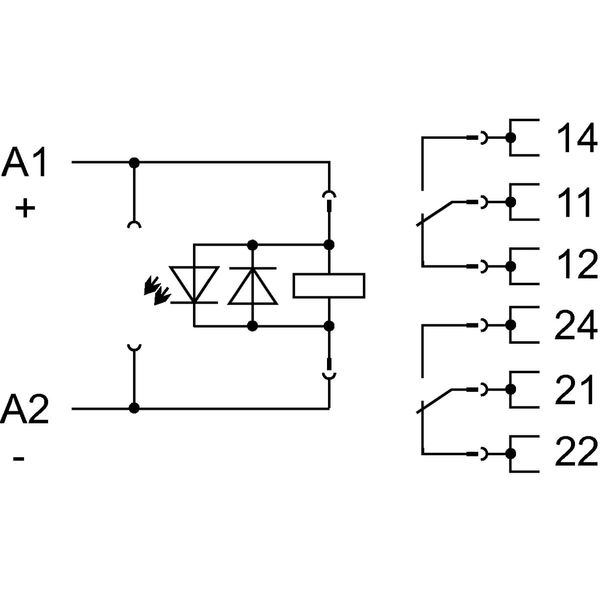 Relay module Nominal input voltage: 24 VDC 2 changeover contacts image 4