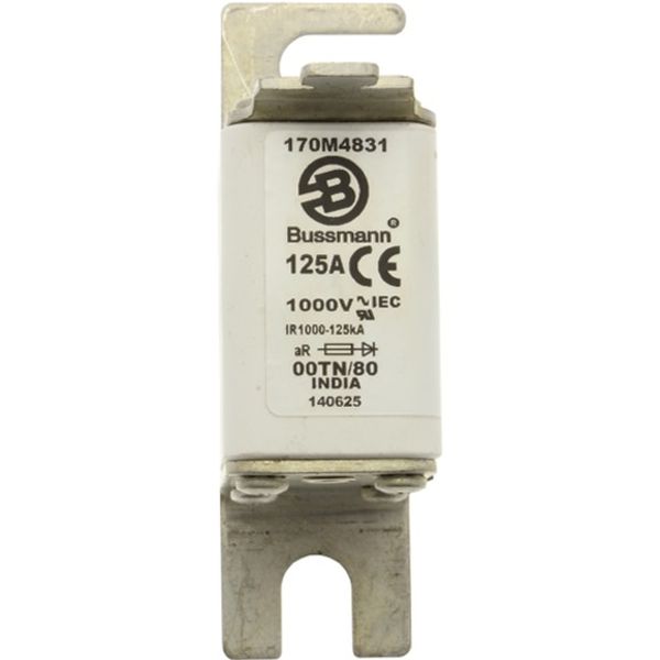 Fuse-link, high speed, 125 A, AC 1000 V, size 00, 30 x 47 x 98 mm, aR, DIN, IEC, type T indicator image 2