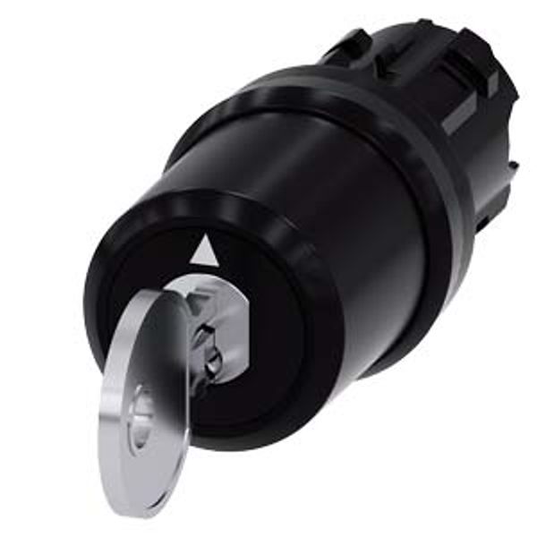 3SU1000-5BM01-0AA0-Z Y10 22 mm, round, plastic, lock number SSG10, with 2 keys, 3 switch positions I>O image 1