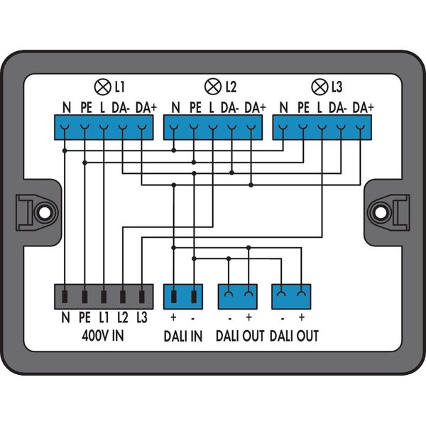 Distribution box 400 V + DALI 2 inputs black image 1