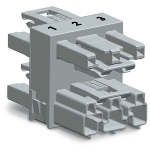 3-way distribution connector 3-pole Cod. B gray image 1