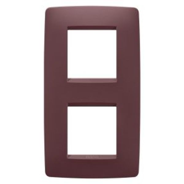 ONE INTERNATIONAL PLATE - IN PAINTED TECHNOPOLYMER - 2+2 MODULES VERTICAL - TUSCAN RED - CHORUSMART image 1
