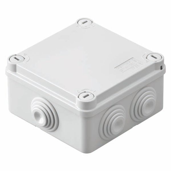 JUNCTION BOX WITH PLAIN QUICK FIXING LID - IP55 - INTERNAL DIMENSIONS 150X110X70 - WALLS WITH CABLE GLANDS - GWT960ºC - GREY RAL 7035 image 2