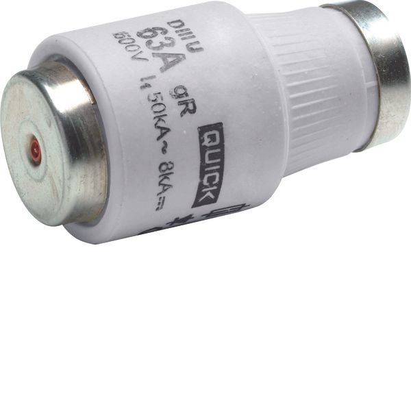 Fuse DIII E33 63A 500V, tripping characteristic Super fast, with indic image 1