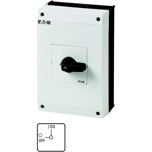 On-Off switch, T5B, 63 A, surface mounting, 1 contact unit(s), 2 pole, with black thumb grip and front plate image 5