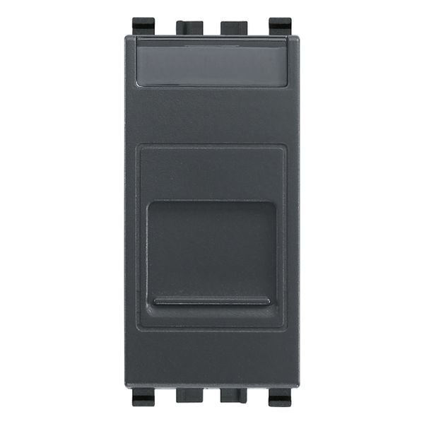 RJ11 phone jack 6/4 +cover grey image 1