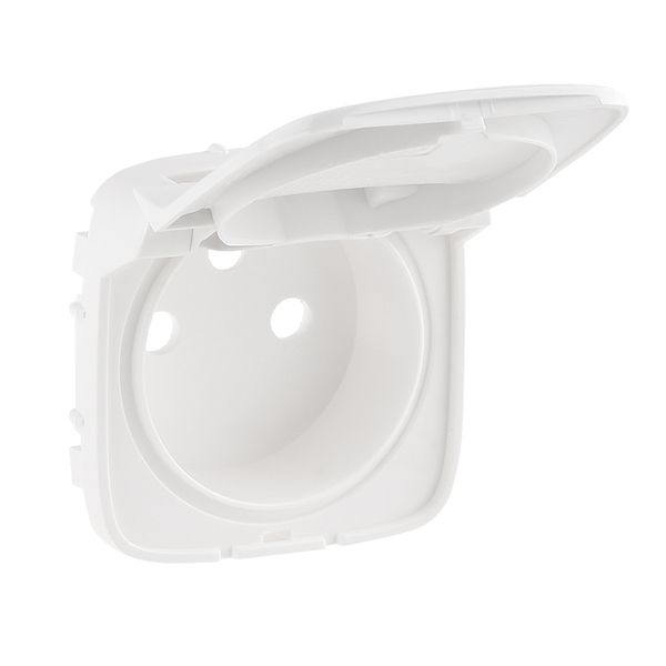 Cover plate Valena Allure - 2P+E socket - with flap - French standard - white image 1