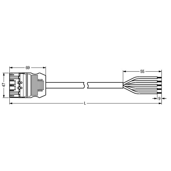 pre-assembled connecting cable Eca Socket/open-ended gray image 5