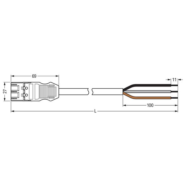 pre-assembled connecting cable Eca Plug/open-ended red image 3