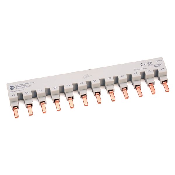 Busbar, 2-Phase, 12 Pin, for 6 Circuit Breakers image 1