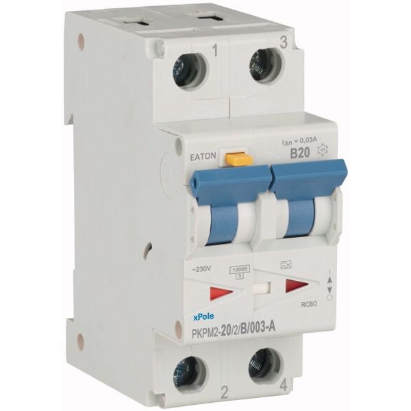 RCD/MCB combination, 20 A, 30 mA, MCB trip characteristic: B, 2p, RCD trip characteristic: A image 4