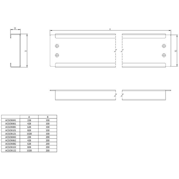 Plinth front and rear part W=400 H=100 mm sheet steel image 3