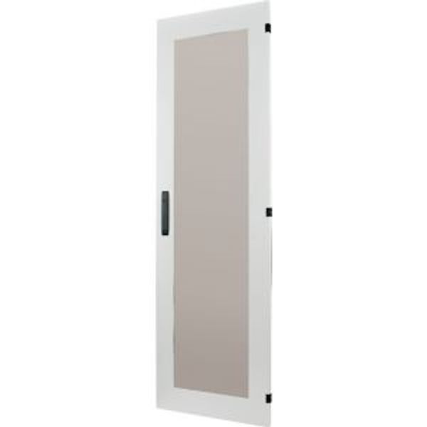 Section door with glass window, closed IP55, left or right-hinged, HxW = 1600 x 650mm, grey image 2