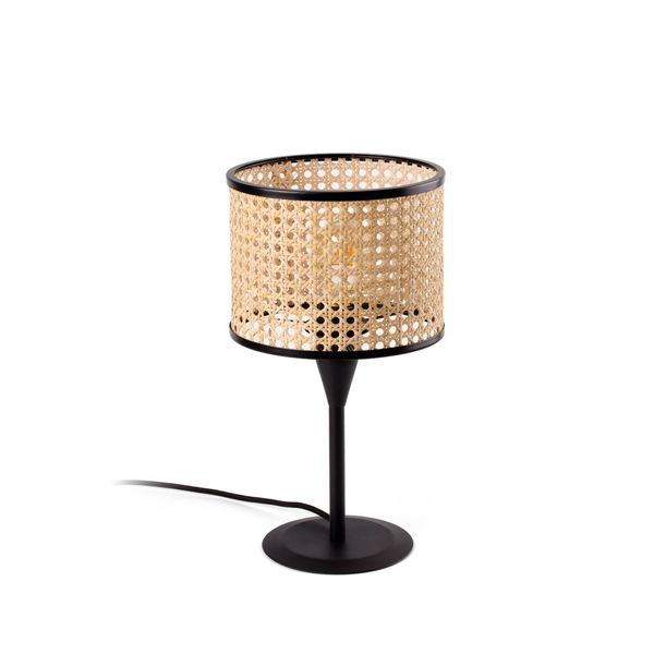 MAMBO BLACK TABLE LAMP E27 ø210*200*ø210 RATTAN LA image 1