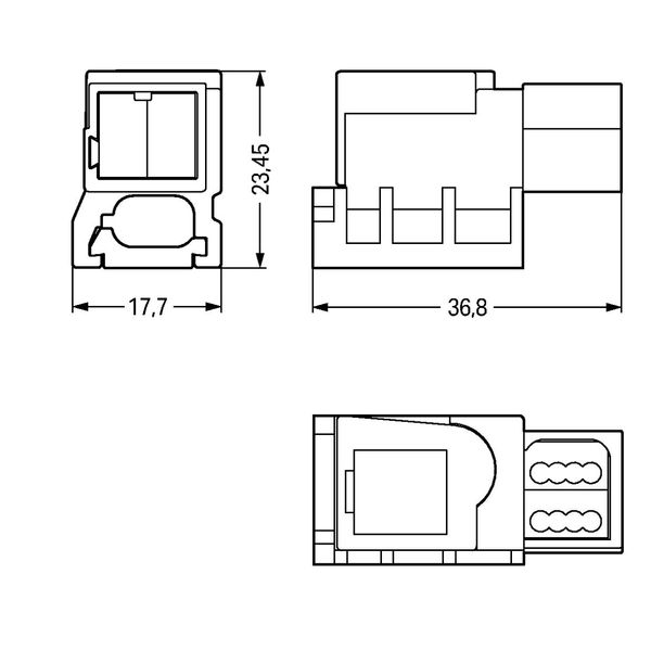 Supply module for flat cable 2-pole black image 3