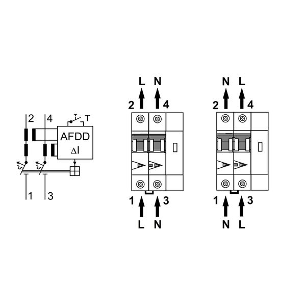 AFDD, series Lisa, C 40 A, 2-pole, 30 mA, type A, 6 kA image 3