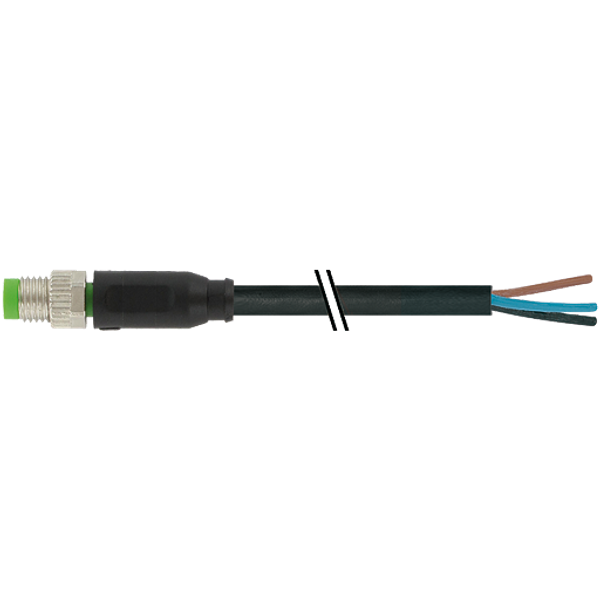 M8 male 0° A-cod. with cable PUR 4x0.25 bk UL/CSA+drag ch. 50m image 1