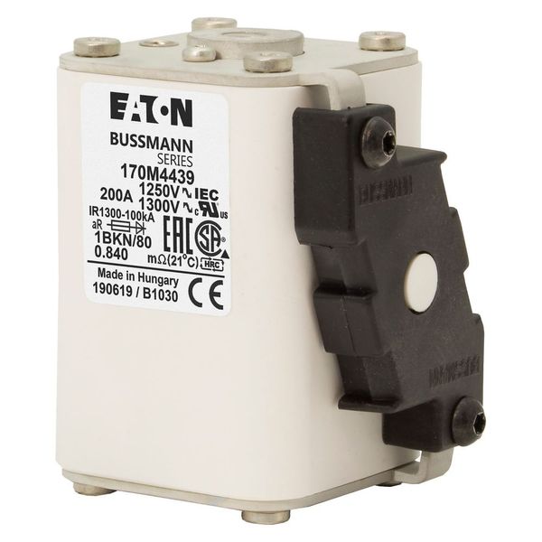 Fuse-link, high speed, 200 A, AC 1250 V, size 1, 53 x 69 x 80 mm, aR, IEC, UL, single indicator image 20