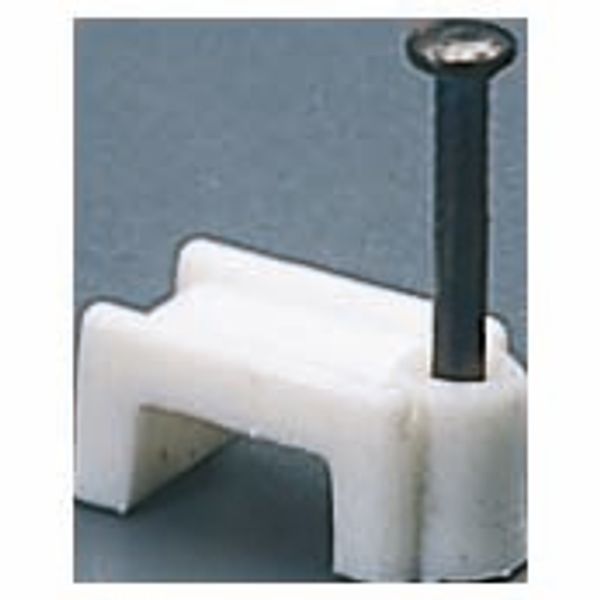 SHOCKPROOF POLYMER CLIPS WITH HARDENED STEEL PIN - FOR FLAT CABLES WIDTH 7-8MM - WHITE image 2
