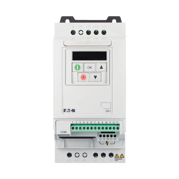 Variable frequency drive, 230 V AC, 1-phase, 10.5 A, 2.2 kW, IP20/NEMA 0, Radio interference suppression filter, 7-digital display assembly image 3