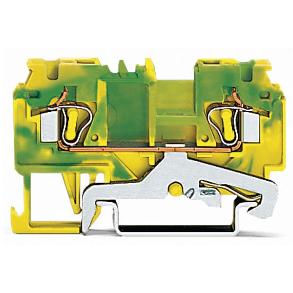 2-conductor ground terminal block 4 mm² side and center marking green- image 1