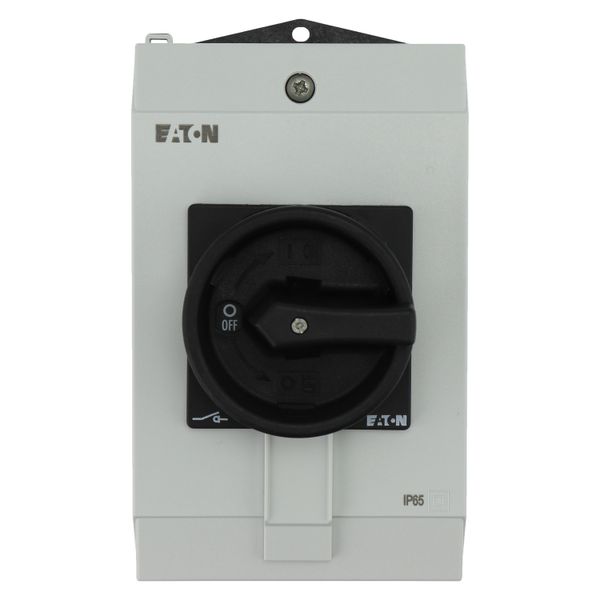 Main switch, P1, 40 A, surface mounting, 3 pole, 1 N/O, 1 N/C, STOP function, With black rotary handle and locking ring, Lockable in the 0 (Off) posit image 8