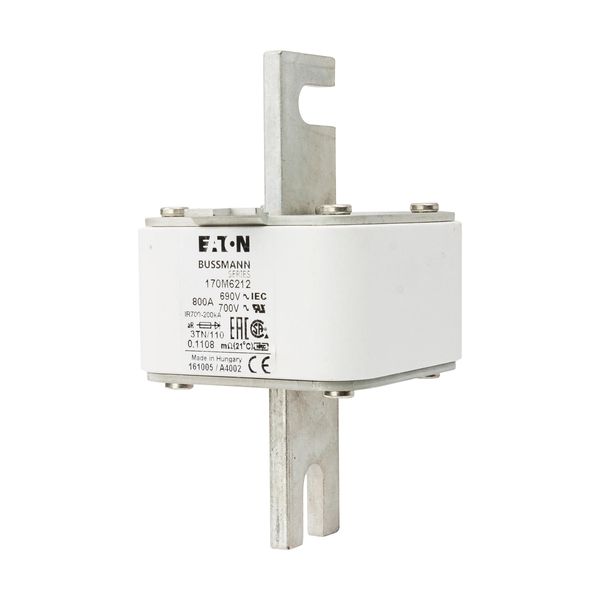 Fuse-link, high speed, 800 A, AC 690 V, DIN 3, 76 x 90 x 139 mm, aR, DIN, IEC, type T indicator image 7