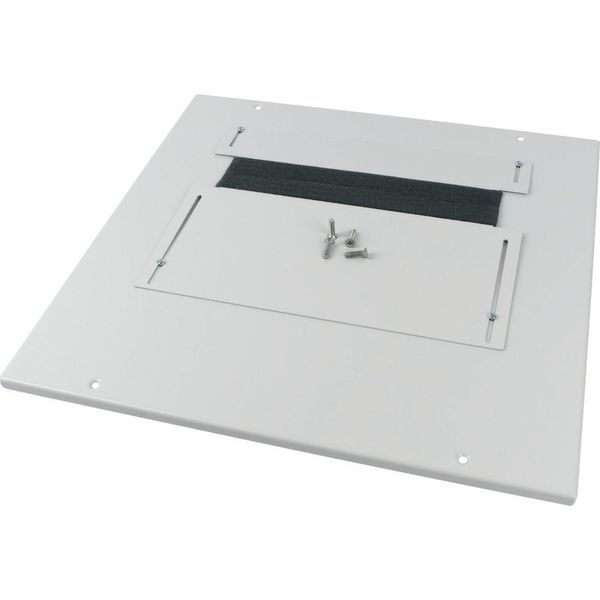 Bottom-/top plate, adjustable flange plates, for WxD = 800 x 500mm, IP30, grey image 4