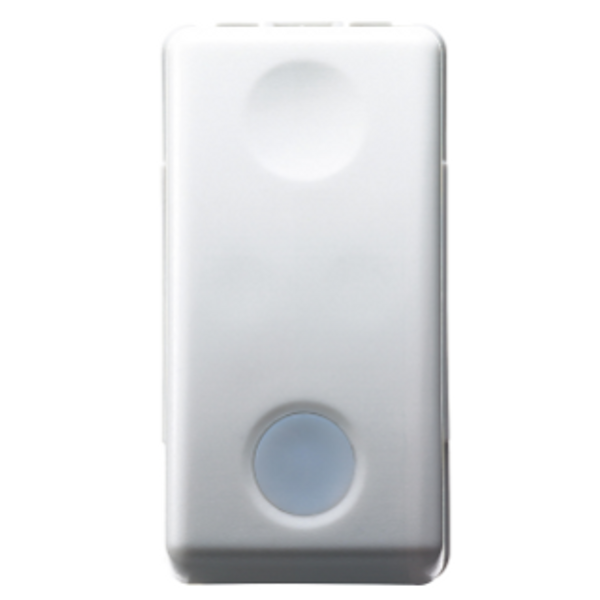 PUSH-BUTTON 1P 250V ac - NC 10A - ILLUMINABLE - WITH REPLACEABLE NEUTRAL LENS - 1 MODULE - SYSTEM  WHITE image 1