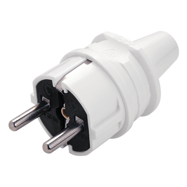 Accessories White Male Plug - Earthed image 1