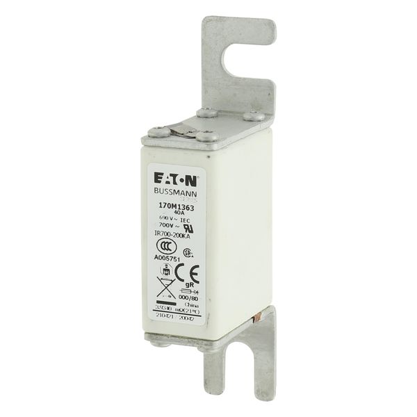 Fuse-link, high speed, 40 A, AC 690 V, DIN 000, 21 x 40 x 100 mm, gR, DIN, IEC, single indicator image 6