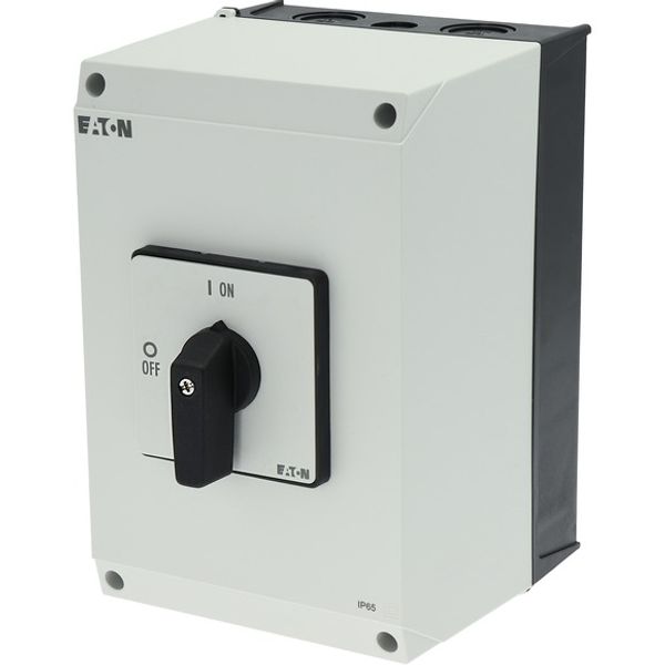 On-Off switch, P3, 63 A, surface mounting, 3 pole, with black thumb grip and front plate image 8