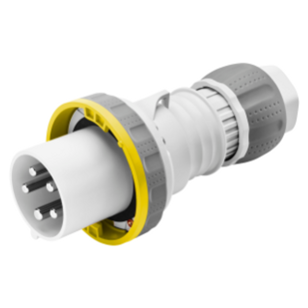 STRAIGHT PLUG HP - IP66/IP67/IP68/IP69 - 3P+N+E 63A 100-130V 50/60HZ - YELLOW - 4H - MANTLE TERMINAL image 1