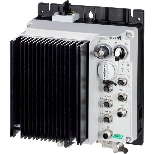 Speed controllers, 2.4 A, 0.75 kW, Sensor input 4, Actuator output 2, 400/480 V AC, PROFINET, HAN Q4/2, with manual override switch, with braking resi image 1