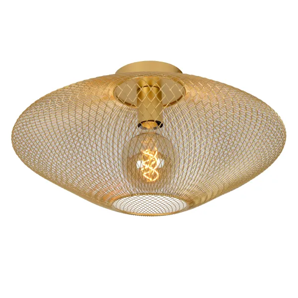 Lucide MESH - Flush ceiling light - Ø 45 cm - 1xE27 - Matt Gold / Brass image 1