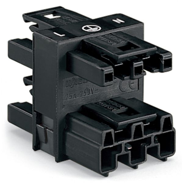 3-way distribution connector 3-pole Cod. A black image 2