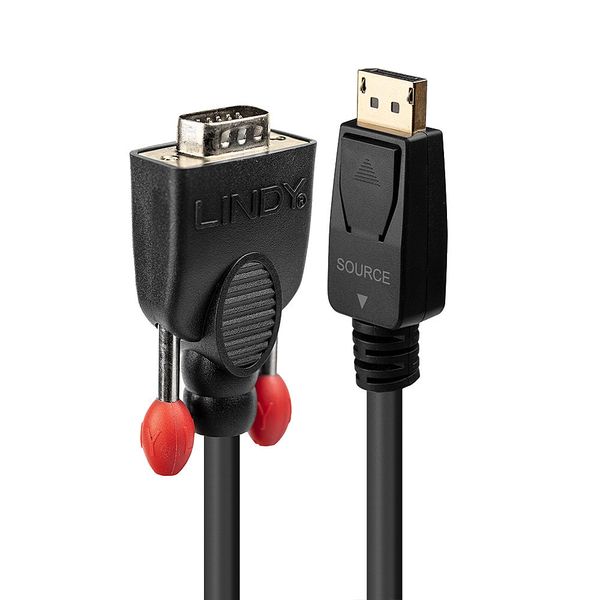 0.5m Display Port to VGA Adapter Cable Connects a single DisplayPort device to a single VGA Display with a maximum resolution of 1920x1200@60Hz image 1