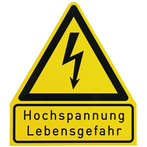 Sign:  Hochspannung - Lebensgefahr material: plastic image 1