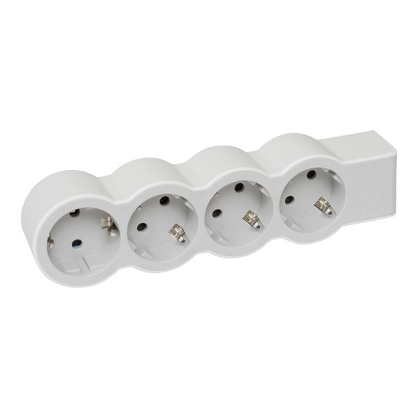 MOES STD SCH 4X2P+E WITHOUT CABLE WHITE/GREY image 2